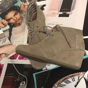 Tan Suede Wedge Booties!